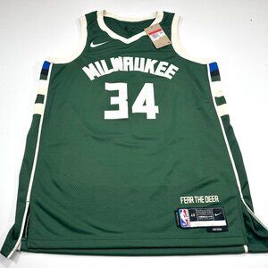 Giannis Antetokounmpo Milwaukee Bucks Nike Swingman Jersey Green Icon L NWT